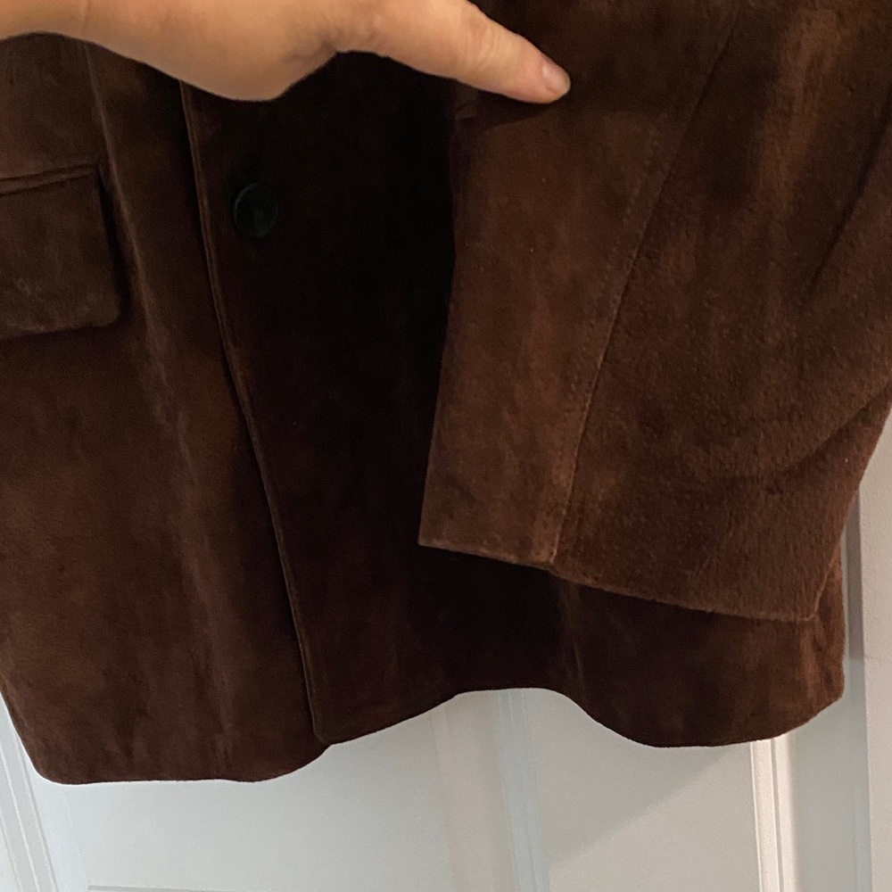 Zara Women's Dark Brown Genuine Suede Oversized Jacket L - Picture 5 of 11